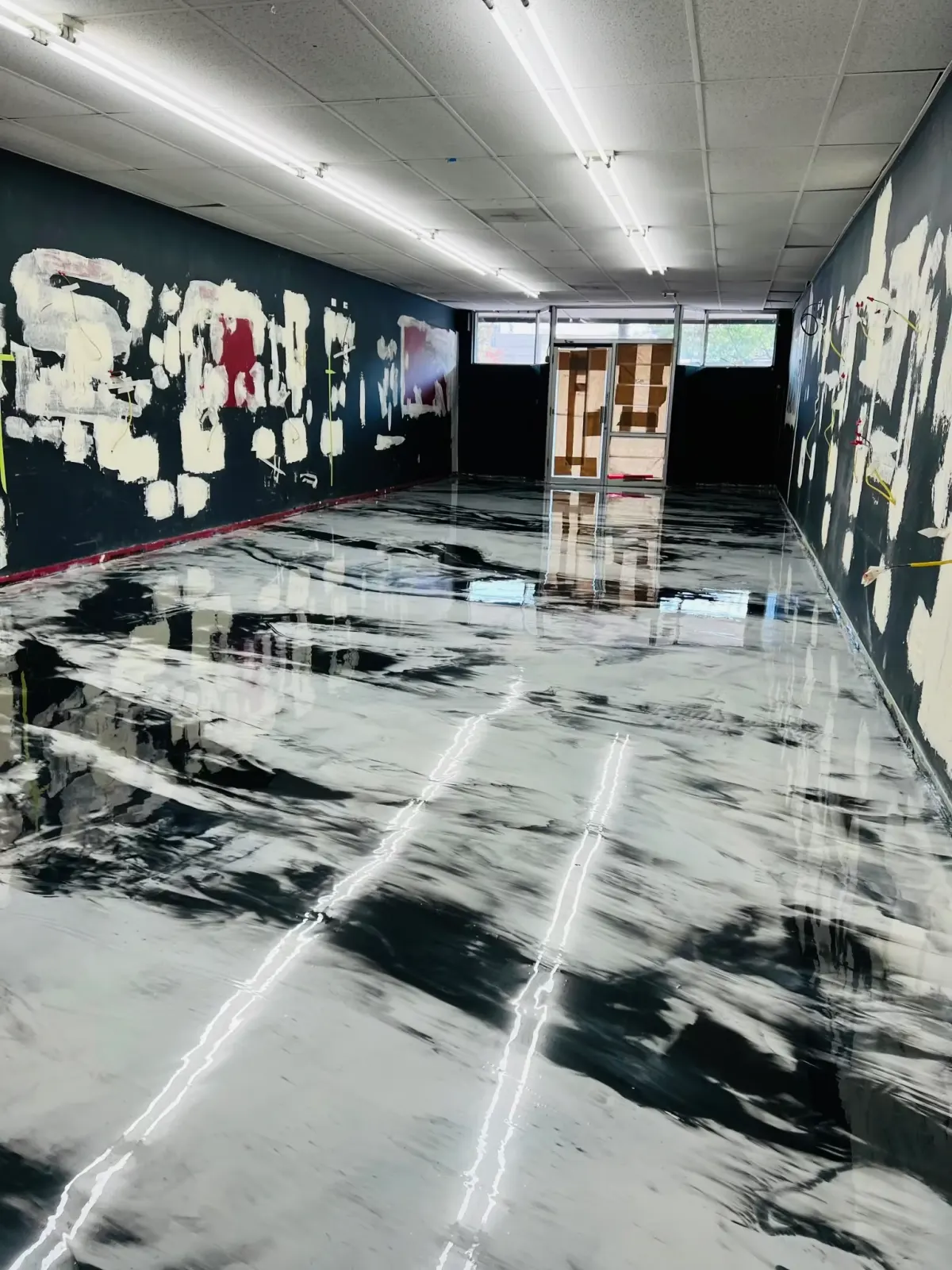 Glossy epoxy commercial concrete floor